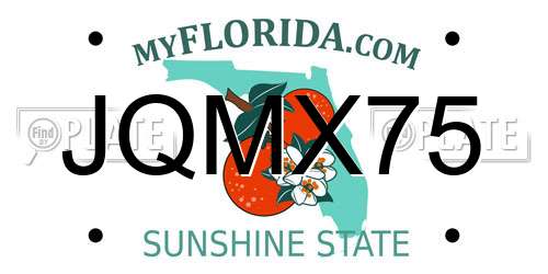 JQMX75 Florida License Plate