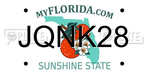 JQNK28 Florida License Plate