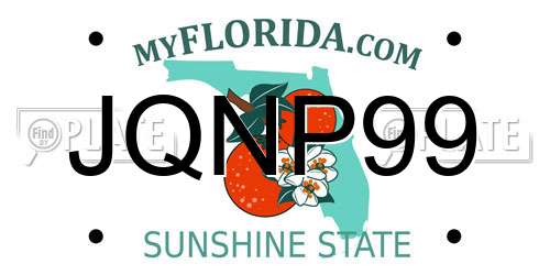 JQNP99 Florida License Plate