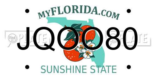 JQOO80 Florida License Plate