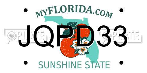 JQPD33 Florida License Plate