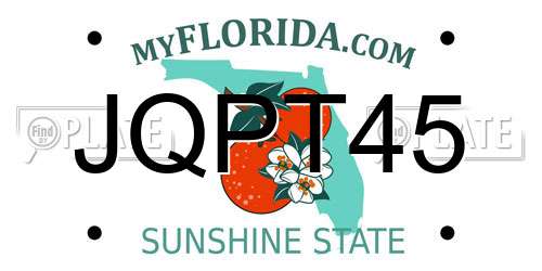 JQPT45 Florida License Plate