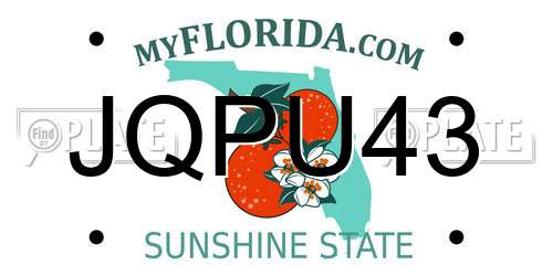 JQPU43 Florida License Plate