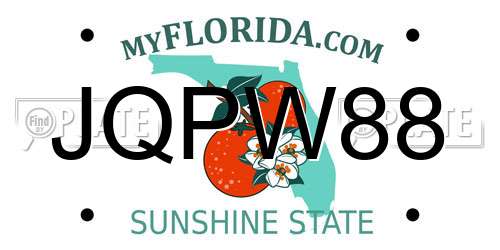 JQPW88 Florida License Plate