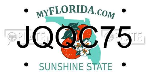JQQC75 Florida License Plate