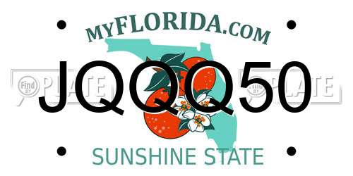 JQQQ50 Florida License Plate