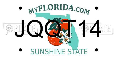 JQQT14 Florida License Plate