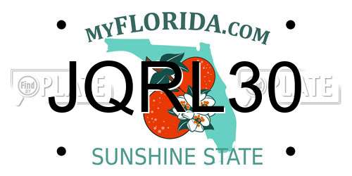 JQRL30 Florida License Plate