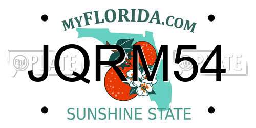 JQRM54 Florida License Plate