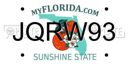 JQRW93 Florida License Plate