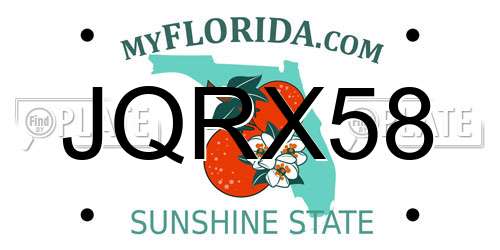 JQRX58 Florida License Plate