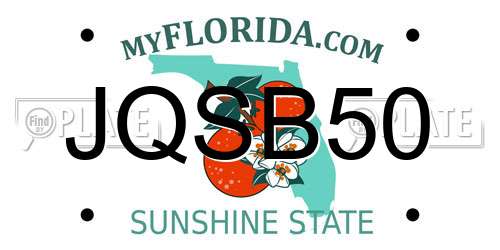 JQSB50 Florida License Plate