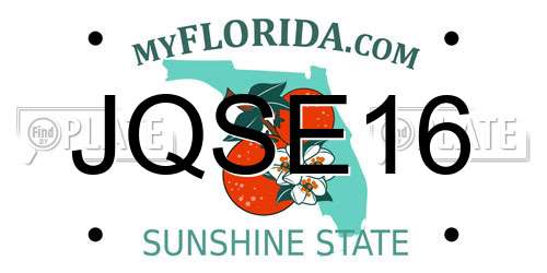JQSE16 Florida License Plate
