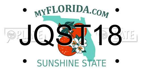 JQST18 Florida License Plate