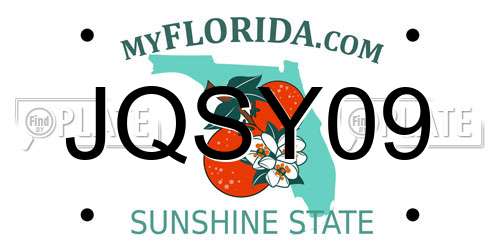 JQSY09 Florida License Plate