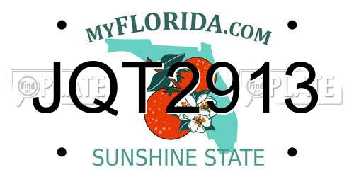 JQT2913 Florida License Plate