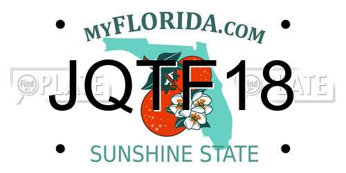 JQTF18 Florida License Plate