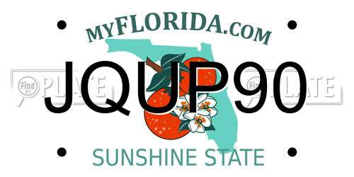 JQUP90 Florida License Plate