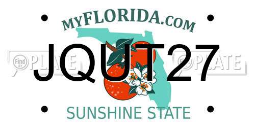 JQUT27 Florida License Plate