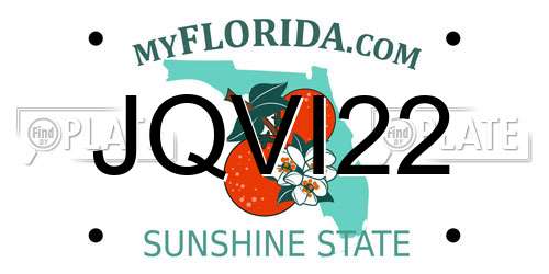 JQVI22 Florida License Plate