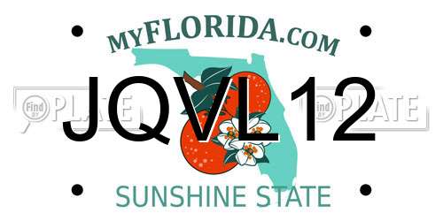 JQVL12 Florida License Plate