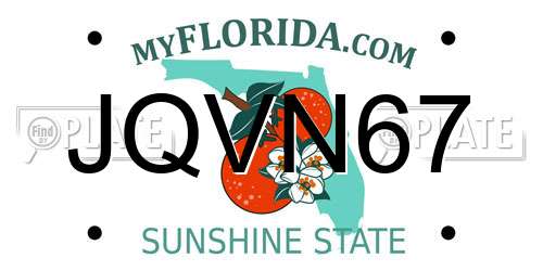 JQVN67 Florida License Plate