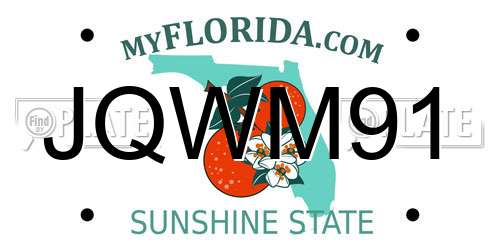 JQWM91 Florida License Plate