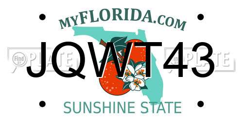 JQWT43 Florida License Plate