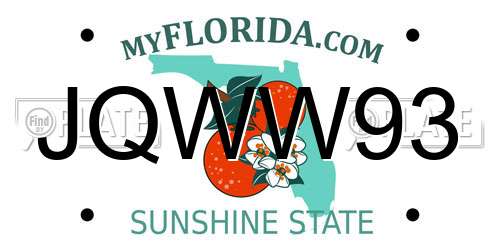 JQWW93 Florida License Plate