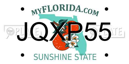 JQXP55 Florida License Plate