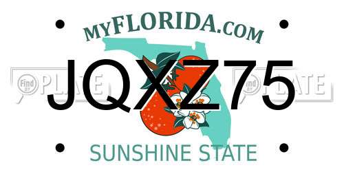 JQXZ75 Florida License Plate