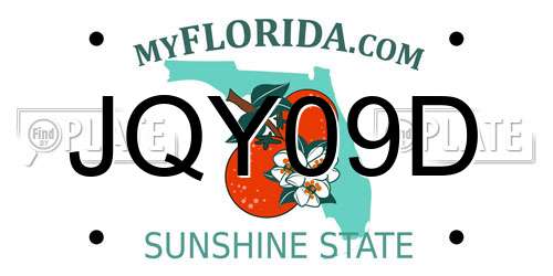 JQY09D Florida License Plate