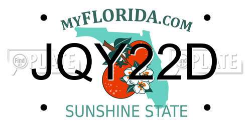 JQY22D Florida License Plate
