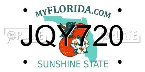 JQY720 Florida License Plate