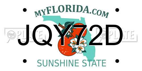 JQY72D Florida License Plate