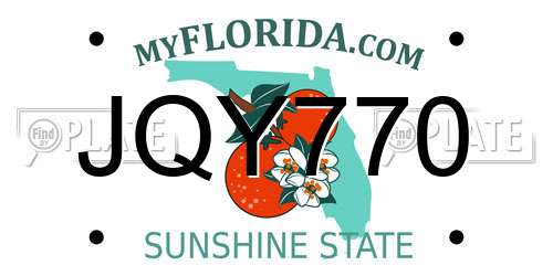 JQY770 Florida License Plate