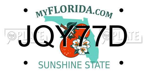 JQY77D Florida License Plate