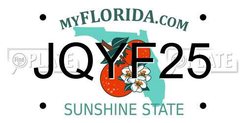 JQYF25 Florida License Plate