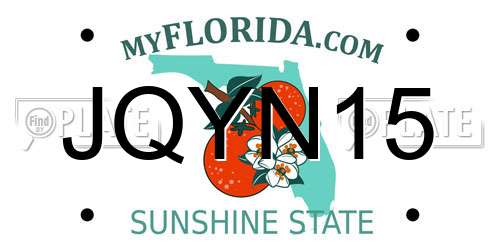 JQYN15 Florida License Plate