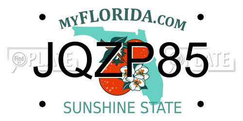 JQZP85 Florida License Plate