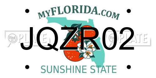 JQZR02 Florida License Plate