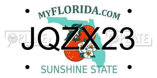 JQZX23 Florida License Plate