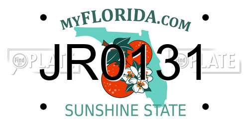 JR0131 Florida License Plate