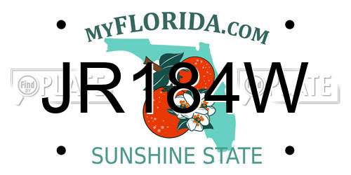 JR184W Florida License Plate