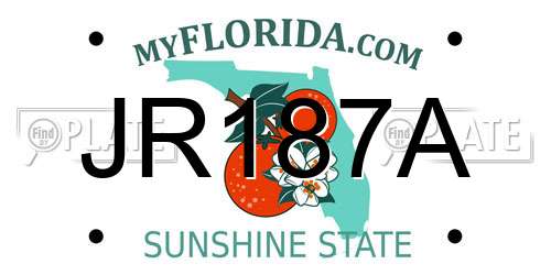 JR187A Florida License Plate