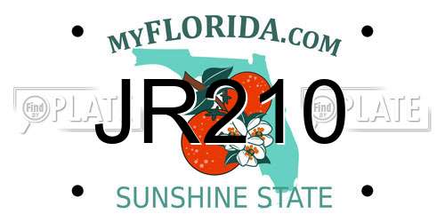 JR210 Florida License Plate