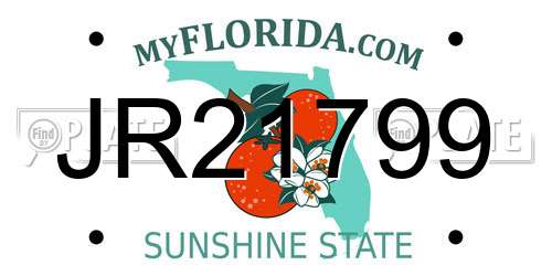 JR21799 Florida License Plate