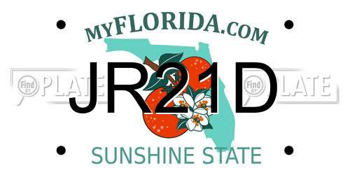JR21D Florida License Plate
