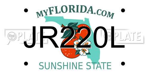 JR220L Florida License Plate