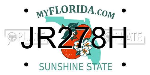 JR278H Florida License Plate